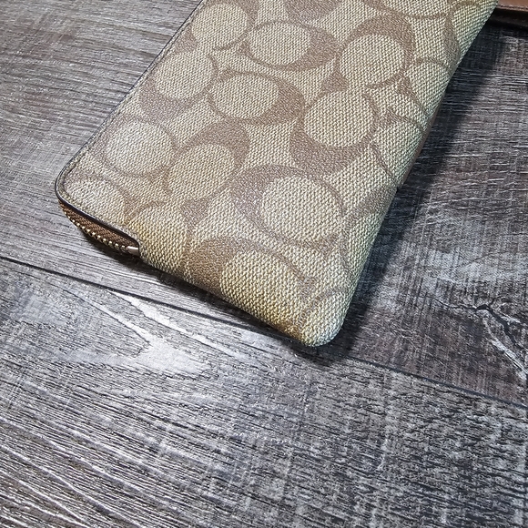 Coach - Tan and Brown Signature Wristlet - Picture 6 of 7